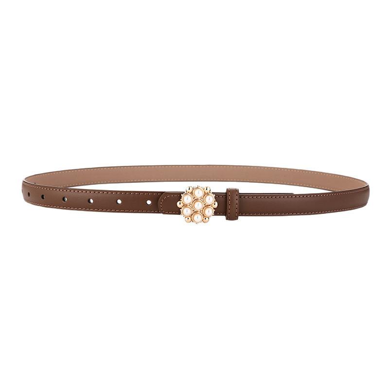 Genuine Leather Woman Belt With Rhinestones For Dress And Jeans Fashion Accessory
