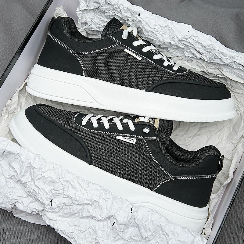 New Men's Board Shoes Spring and Summer Fly-woven Elastic Lazy Shoes Foot Cover Black Sports Casual Low-top Flat Shoes Men