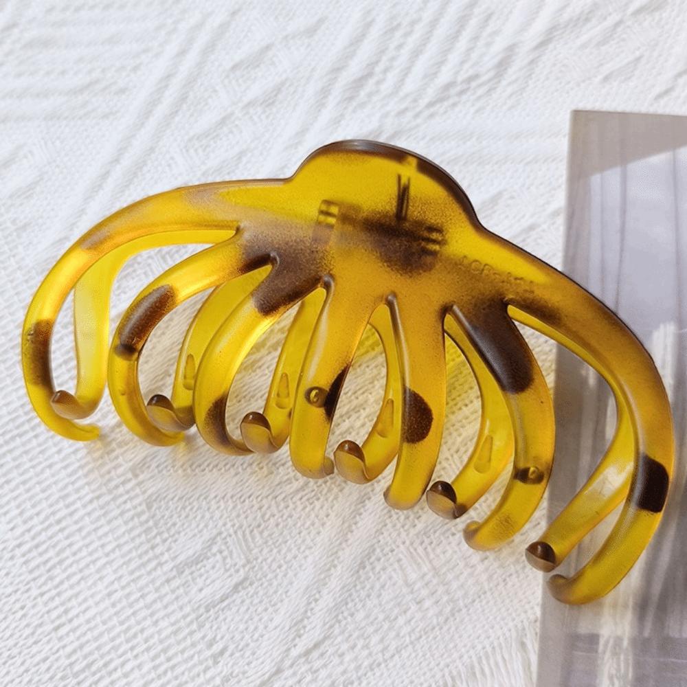 

Vintage Leopard Print Clip French Elegance Tortoiseshell Hair Clip Claw Clips Multiple Hairstyles Type2-Yellow