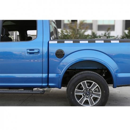1X Fuel Filler Door Tank Gas Cap Decor Cover for Ford F-150 F150 2015+ Black ABS