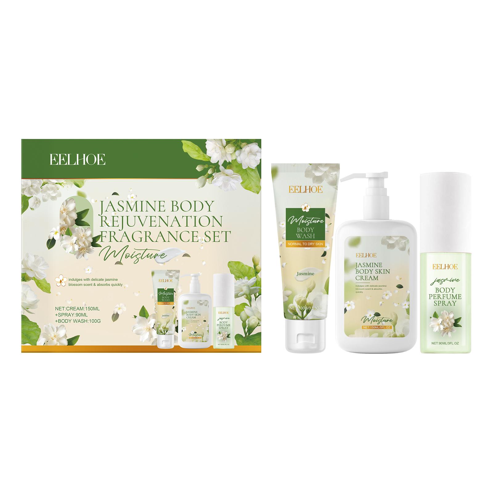 

Jasmine Body Skincare Set Gently cleanses and moisturizes the skin with a mild jasmine fragrance that lingers 1set
