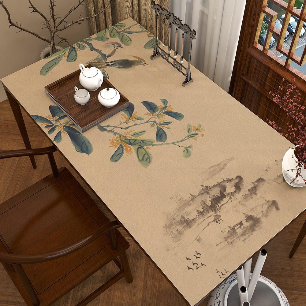1pcs New Chinese calligraphy desk mat, learning desk mat, waterproof and oil resistant, Chinese style desktop protection mat