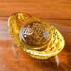 Chinese Style Citrine Ingot Gold Crystal Glass Colored Glaze Wealth Money Craft