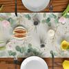 Plant Green Leaves Spring Atmosphere Linen Table Runner Kitchen Table Decoration Tablecloth