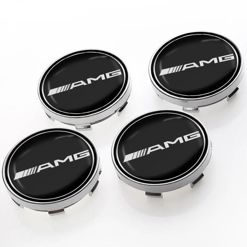 4pcs AMG Emblem Car Rim Cover Decal Tire Wheel Center Hub Cap Sticker for Mercedes Benz AMG C300 A/B/C/E/S Class W203 W204 W20