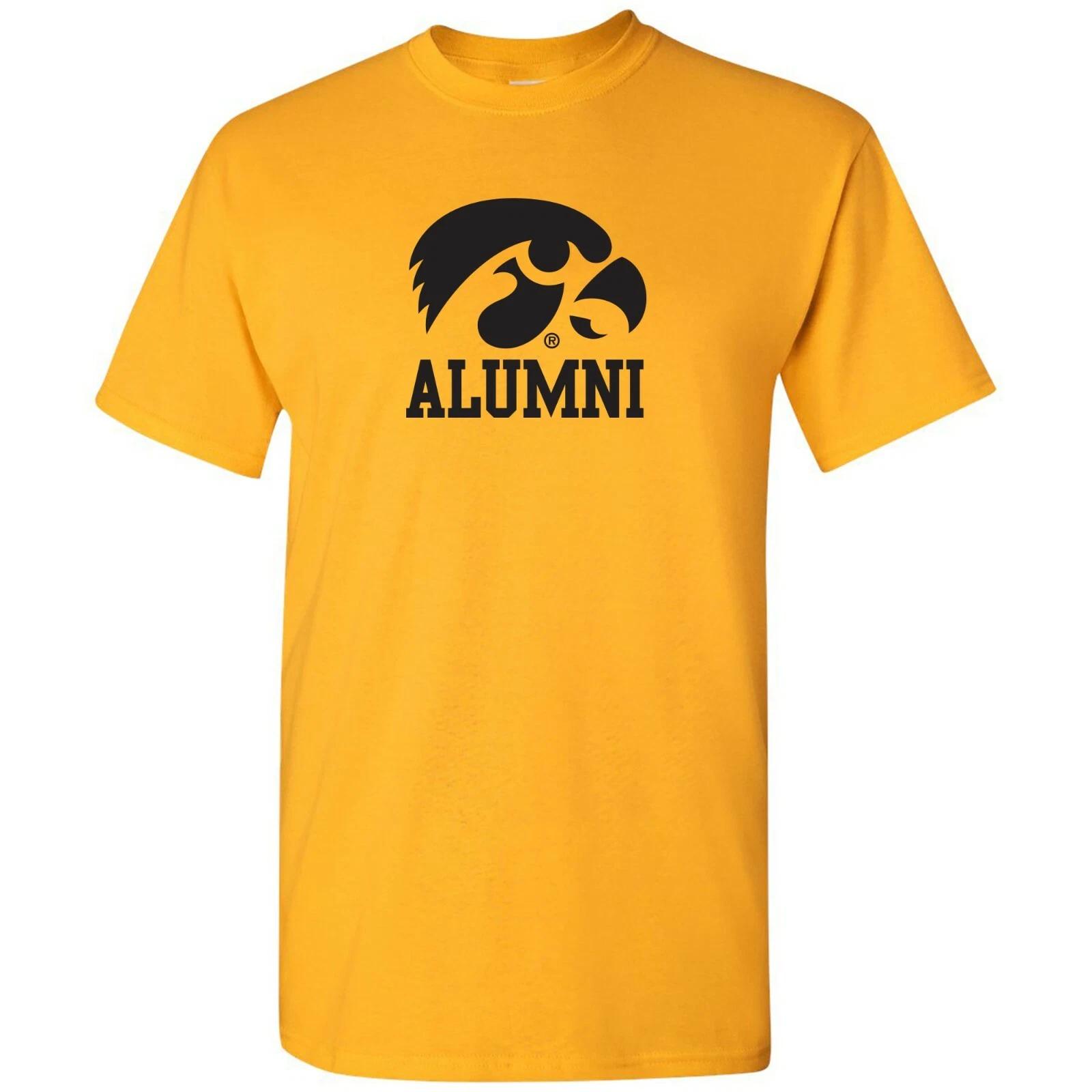 Iowa Hawkeyes Primary Logo Alumni University College Team T-Shirt - Gold M