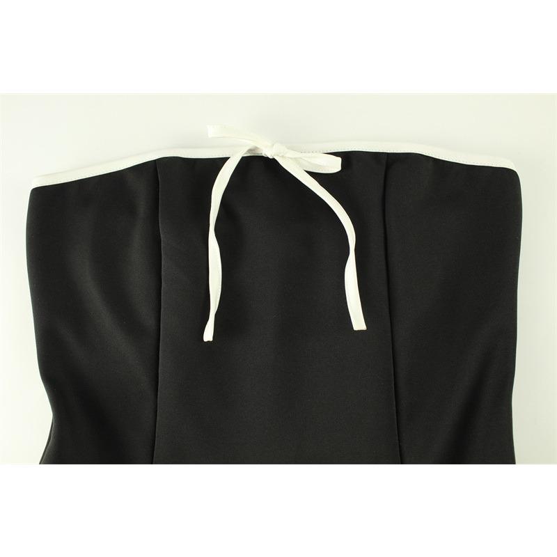 Women's Summer Fashion Temperament Sleeveless Strapless Bow Decorated Halter Short Dress