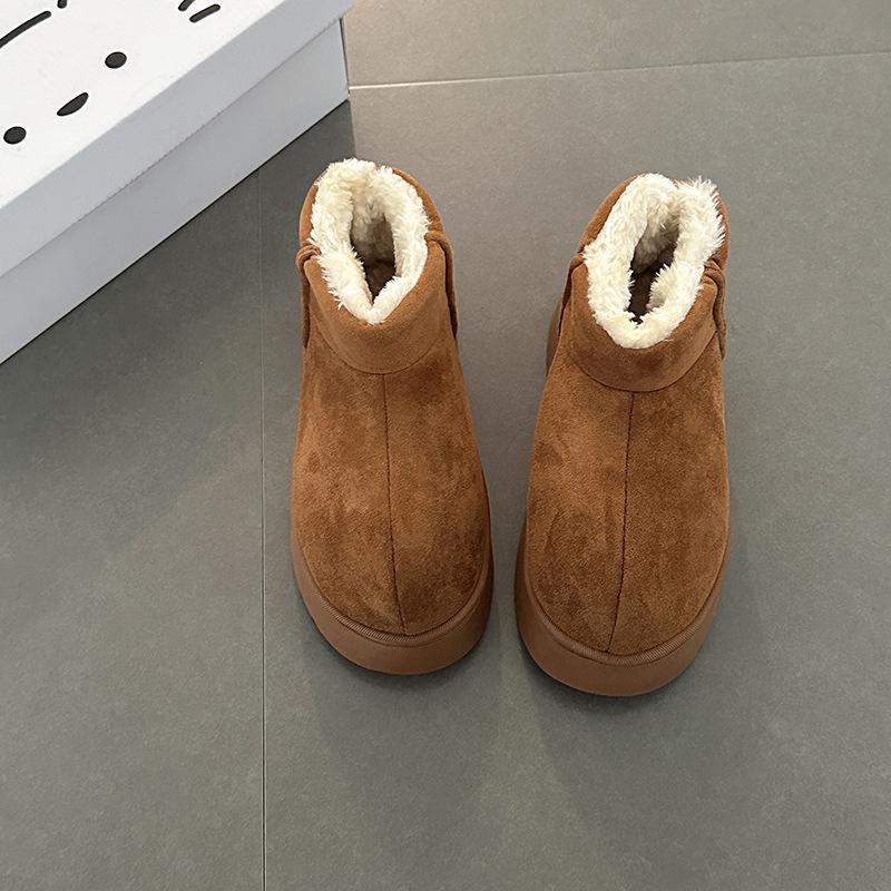 

Модные универсальные однотонные ботинки на платформе для снега для девочек, осенне-зимние, в стиле ретро, из замши, нескользящие, универсальные, теплые, хлопковые туфли 40-41 коричневый