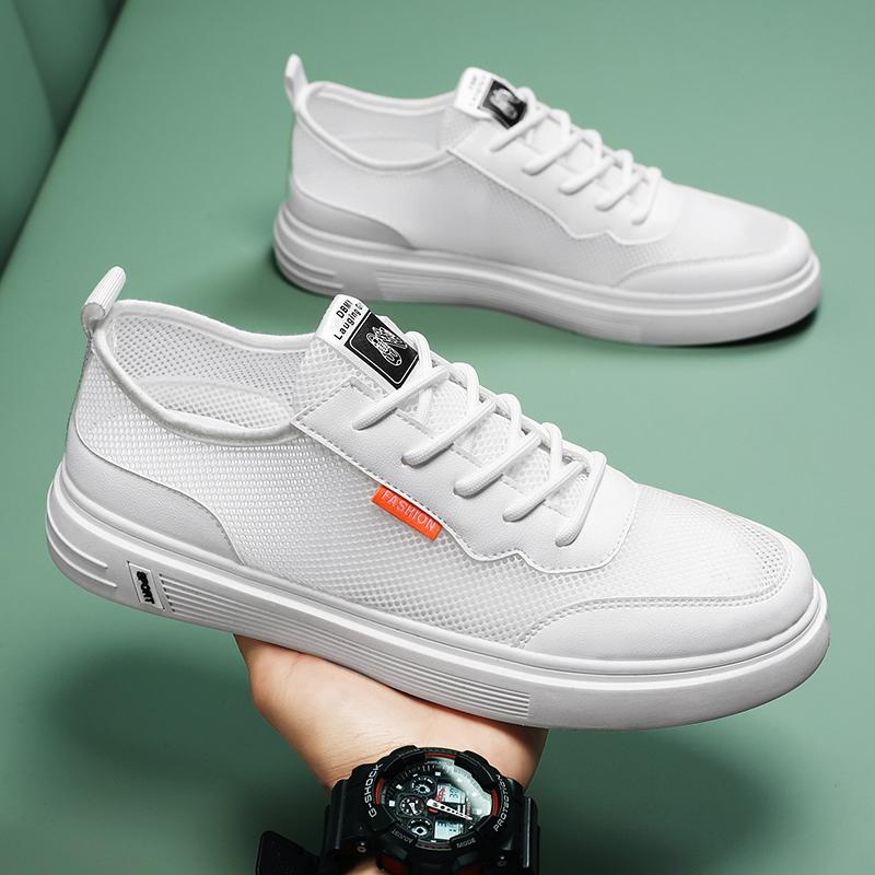 Summer Men Mesh Lightweight Sports and Casual Walking Shoes with  Pockets 2025 Breathable Flat Skate Shoes Zapatillas Hombre