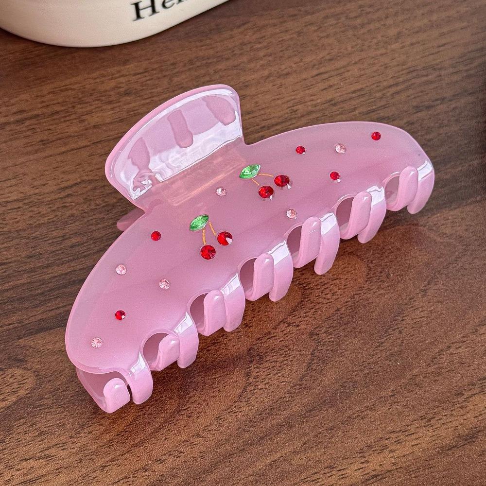 Diamond-Studded Hair Clip Butterfly Shape Shark Clip Fashion Acetate Hair Claw  Back-Head Updos