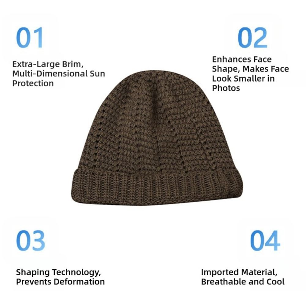 Multicolor Beanie Hollow Knitting Cap Fashionable Stacked Hat  Spring Summer