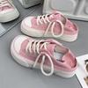 Women Platform Canvas Shoes Lace Up Chunky Sneakers Female Outdoor Trainers Fashion Big Toe Casual Shoes Sapatos Feminino Tenis