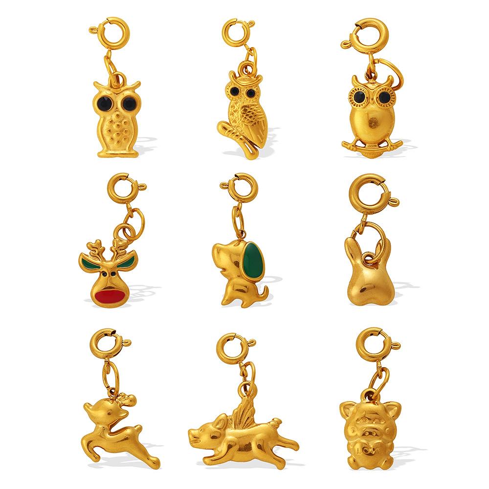 Personalized Fashion Owl Flying Pig Animal Series Jewelry Buckle Pendant Diy Jewelry Accessories