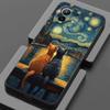 Cartoon Cat Van Gogh Starry Painting Phone Case For Xiaomi Poco X7 F7 Pro X3 X5 X6 M5 M7 F6 Mi 15 Ultra 14T 13T 12 11T Pro Cover