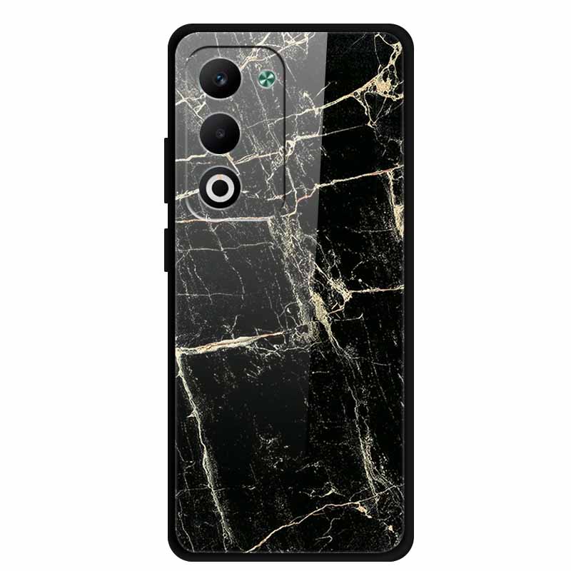Glass Back Cover For Oppo A5 5G 2025 Phone Case 6.67" Hard Tempered Glass Case For Oppo A5i Pro 4G Case A5iPro Soft Bumper Shell