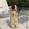 Retro Khaki Wide-leg Pants Jeans Women's Design Loose Straight Slim Sickle Pants