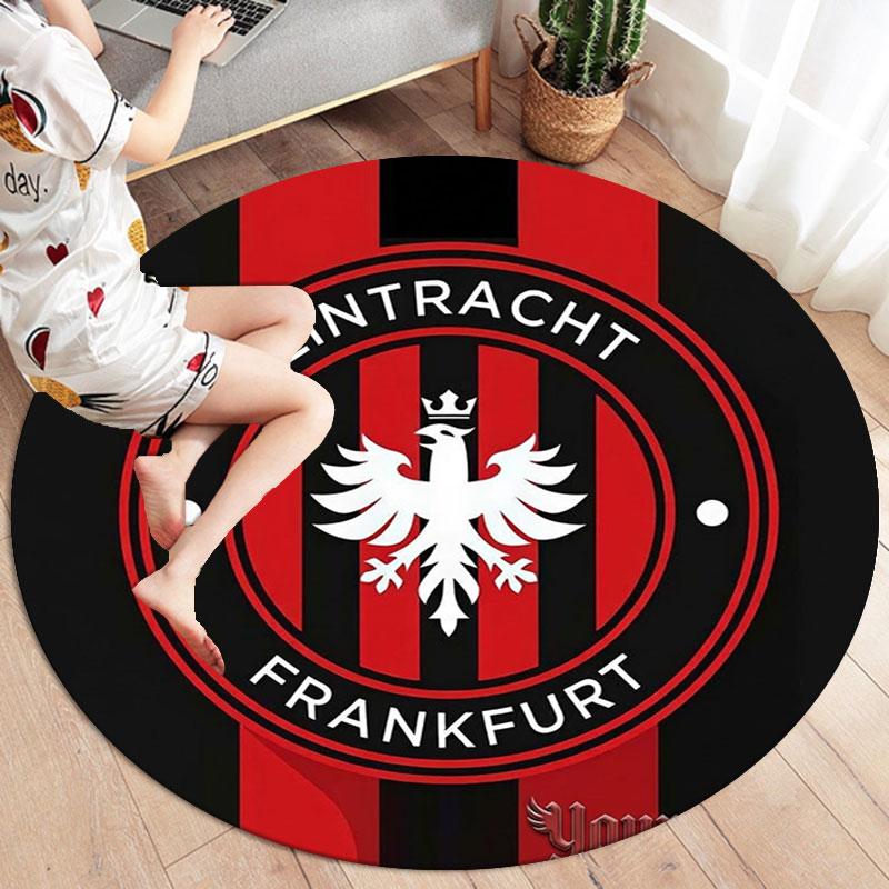 Eintracht Frankfurt Custom Name Round Area Rug,Carpet Rug for Living Room Bedroom Sofa Playroom Decor,Non-slip Floor Mat