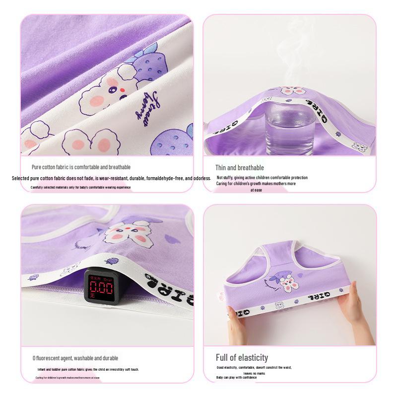 Girls' A-Class Pure Cotton Antibacterial Briefs for Toddlers and Kids