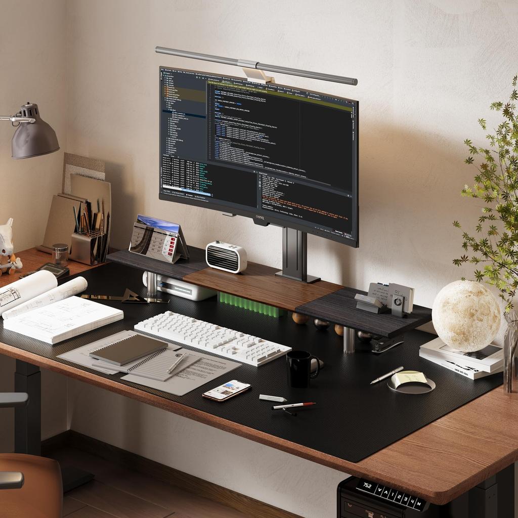 Fenge Monitor Desktop Computer Desktop 100cm Wooden Height Desktop Monitor Desktop PC Monitor Computer Desktop Organization Stand, Stand, Rack, Wide,