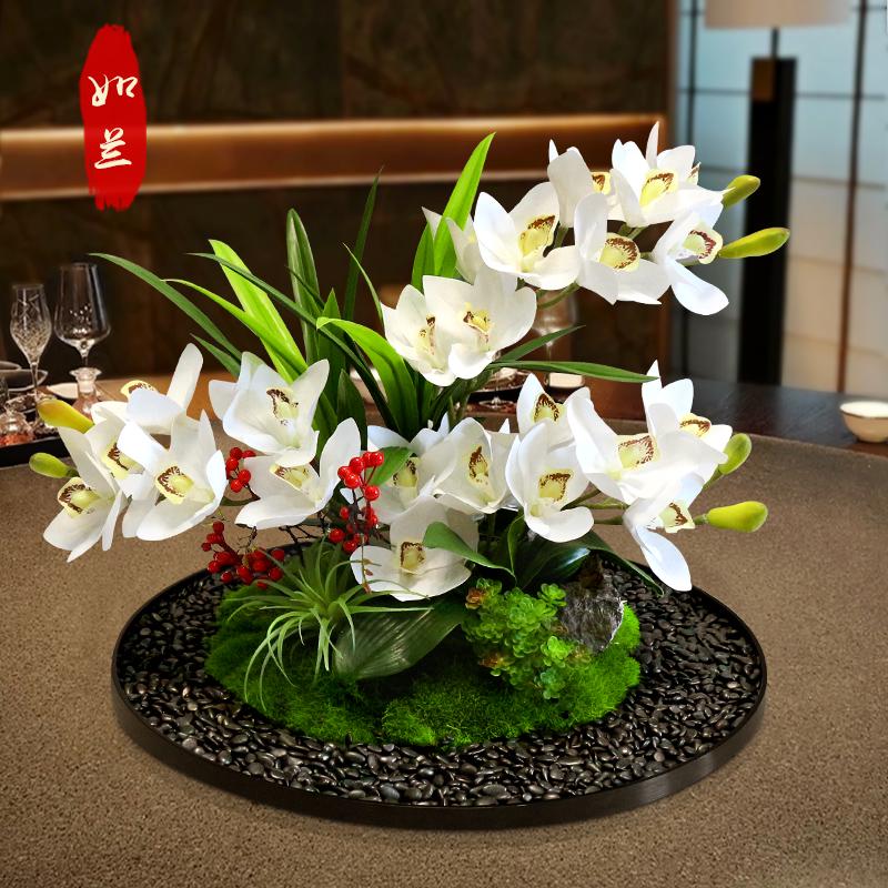Hotel Dining Table Centerpiece: Artificial Flower Turntable Decoration for Restaurants & Private Rooms