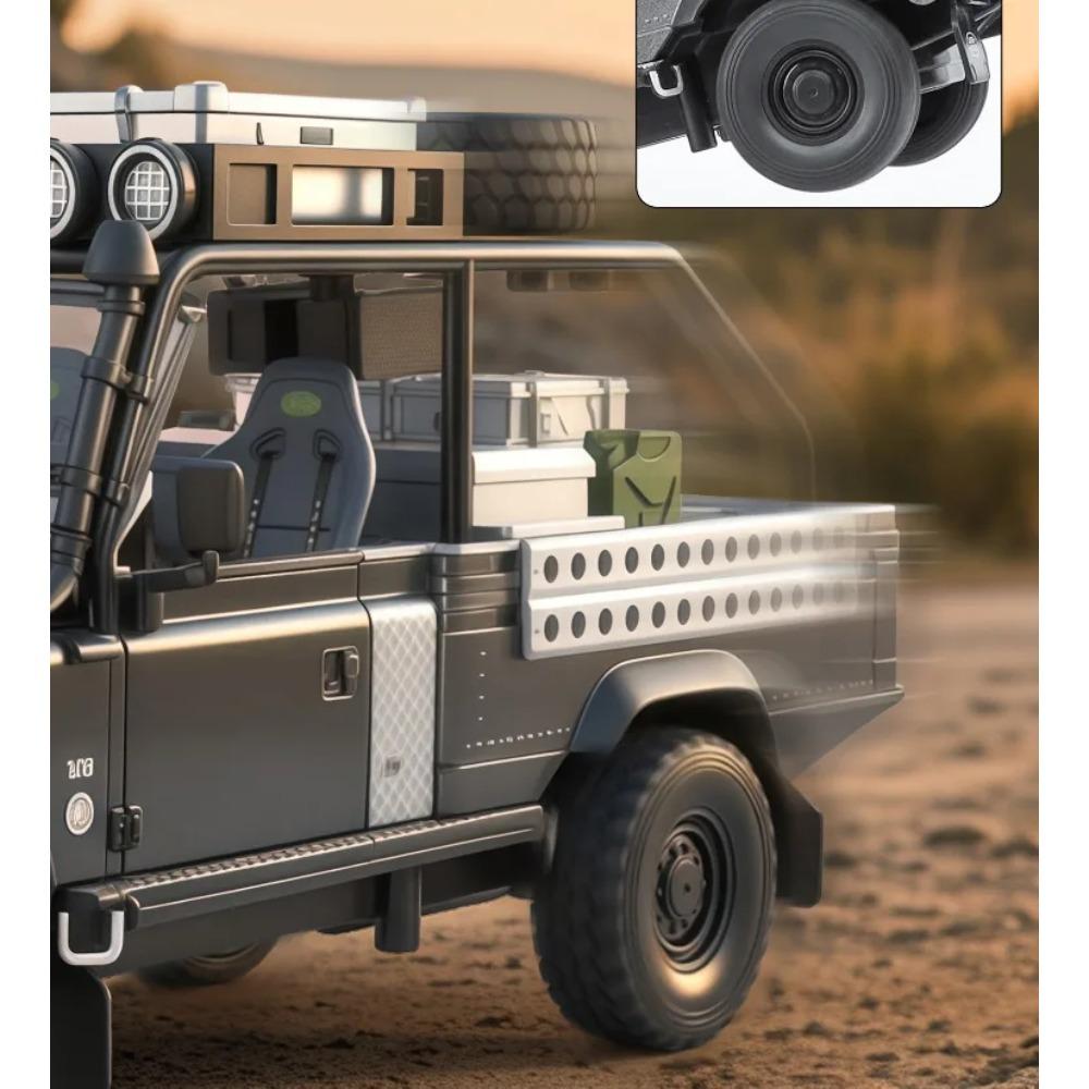 Simulation 1/24 Defender 110 Off-road Alloy Car Model Collection Ornament Children's Toy Vehicle Gift Pullback Light Miniature