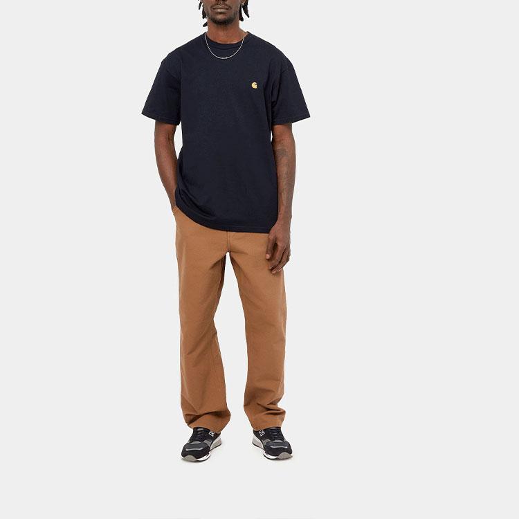 Carhartt WIP S/S Chase T-Shirt Dark Navy/Gold Men Streetwear I026391-00H-XX