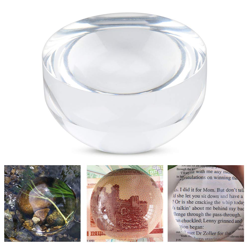 6x Magnifying Semicircular Acrylic Desktop for Christmas Gift Glass, Dome, Paperweight, Magnifier, Reading, Newspapers, Magazines, Maps,