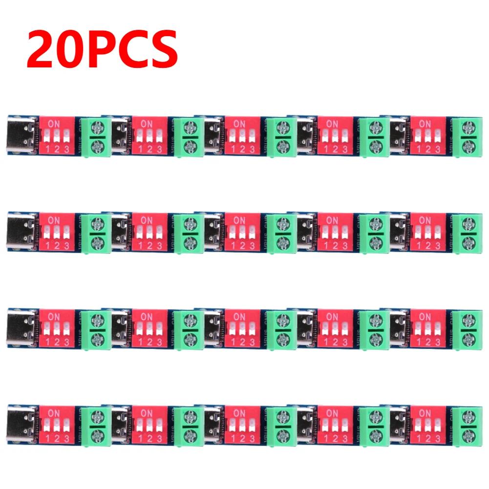PD Fast Charging Test Board 5-20V Adjustable PD Trigger Board Module USB Type-C 100W Voltage Connetor Power Supply Accessories