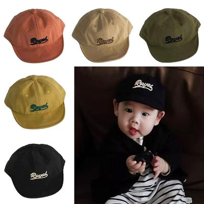 Cotton Polyester Kids Baseball Cap Solid Color Sun Hat Anti-UV Peaked Hats