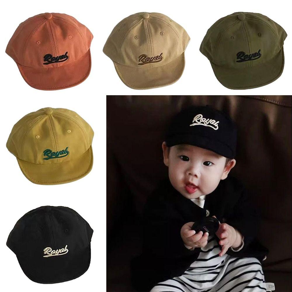 Letter Embroidery Kids Baseball Cap Solid Color Sun Hat Boys Girls Caps Peaked Hats