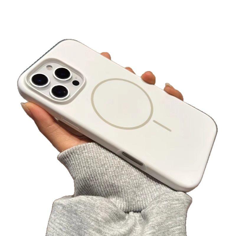 Liquid Silicone Magnetic Suction Suitable for IPhone16PROMAX Mobile Phone Case Apple 15 Strong Magnetic Thin Ring 14 Soft Protective Cover