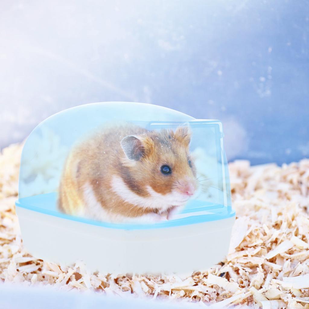 2Pcs Hamster Bath Room Plastic Transparent Dust-Proof Containers Detachable Hamster Bathing Tub Household Small Pet Dust Bath