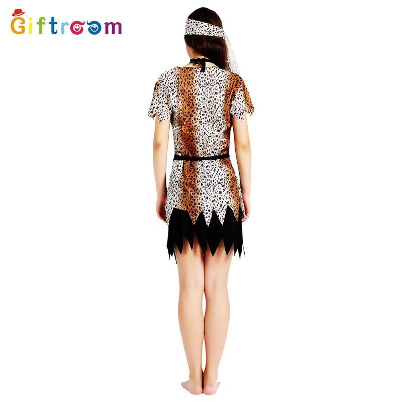 Halloween Flintstones Couple Leopard Wild Man Original Costume Funny Show Clothes Indigenous Costumes