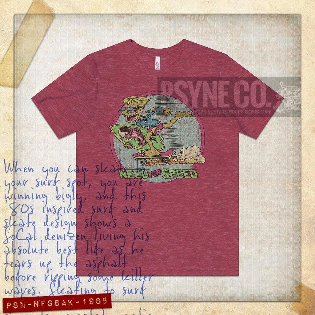 Need For Speed Surf and Skate 1985 Vintage Men s T shirt 2XL