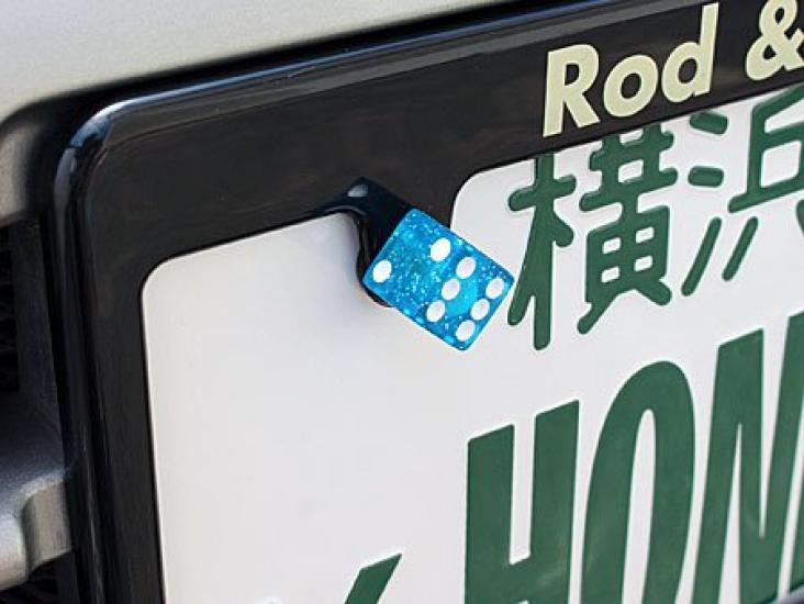 License Plate Bolt Dice (Glitter Blue) NB-AA113GBL-MON