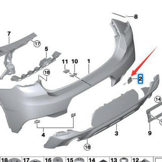 BMW X2 F39 Capac cârlig remorcare bară spate 51128089911