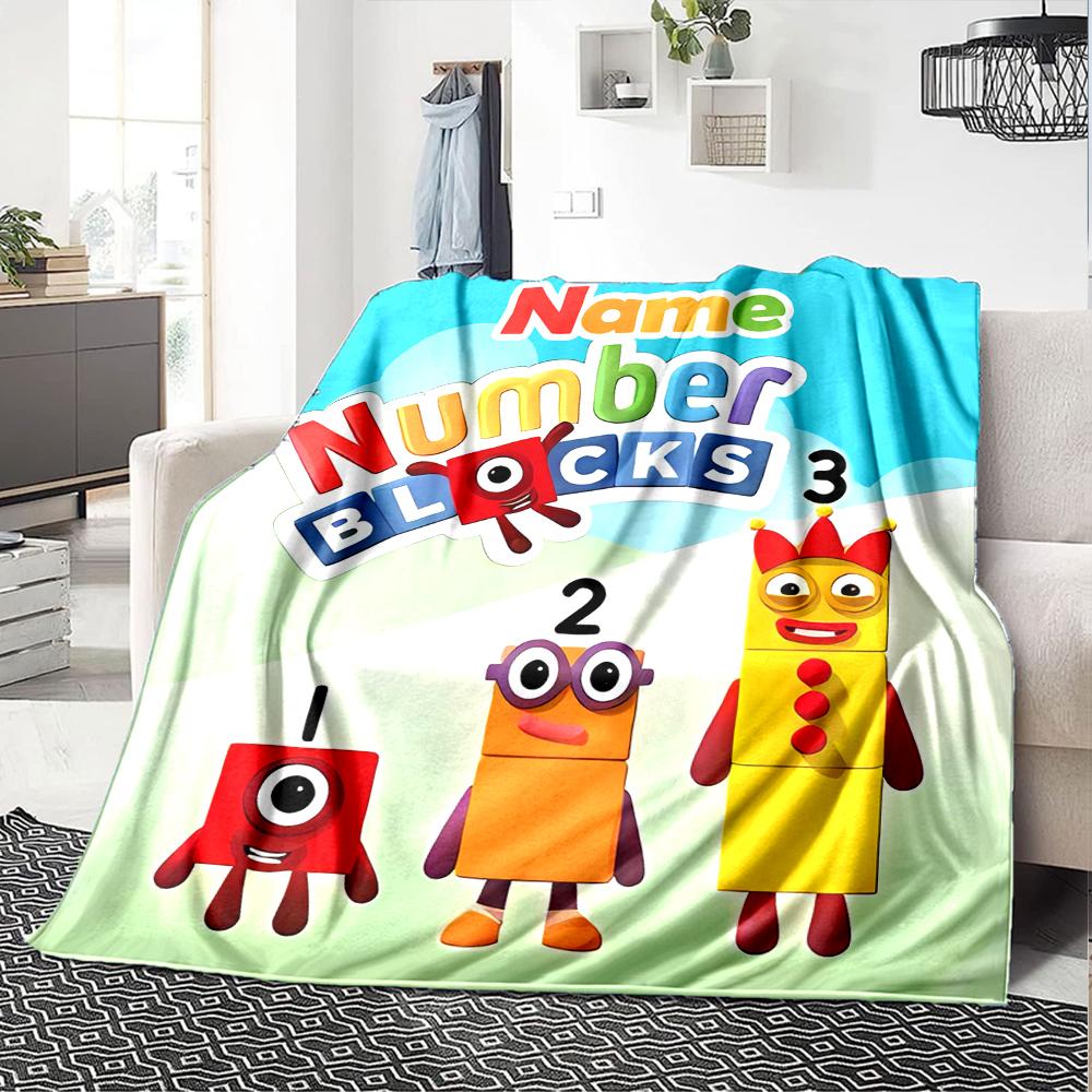 Customiz Name Personality Numberblocks Blanket Soft &Warm Sofa Office Bed Travel Lunch Break Blanket, Gift Suitable All Seasons