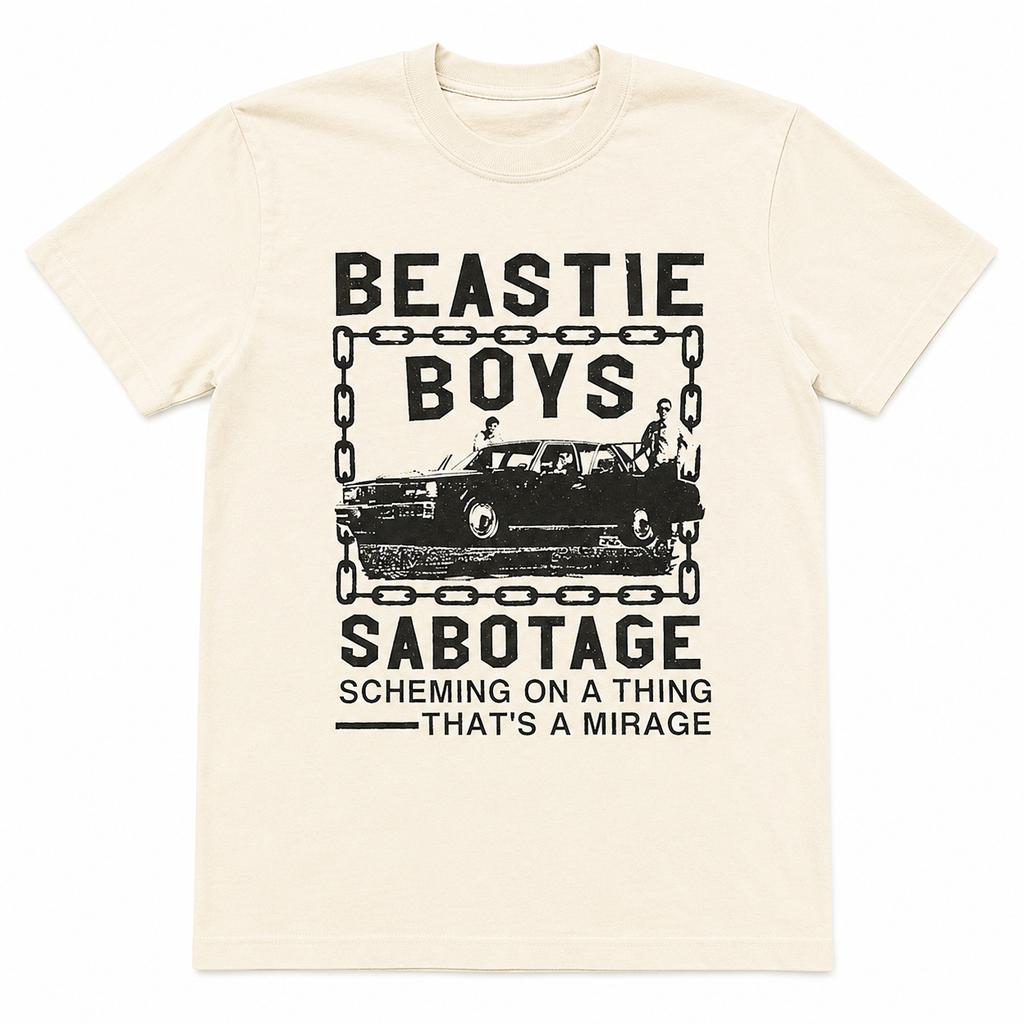 Beastie Boys Band 90s Sabotage White Short Sleeve Unisex T-Shirt 2026 New Cotton Summer Arrivals Men's Clothing Women's T Shirt