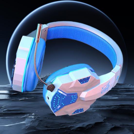 Casque de jeu stéréo à réduction de bruit avec microphone, éclairage LED surround, compatible Bluetooth 5.1