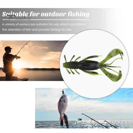 4Pcs 10CM/10G Soft Crayfish Lure with Sequins Realistic PVC Bionic Artificial Shrimp Bait Freshwater Saltwater Bass Trout Fishing Accessories