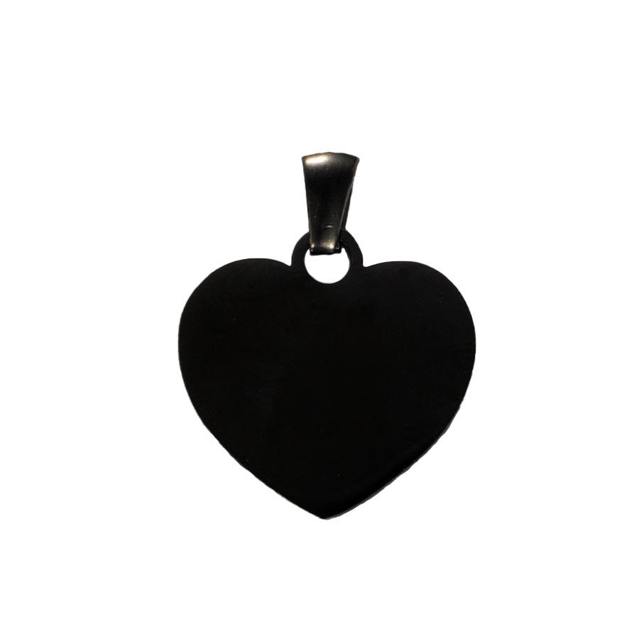 Heart-Shaped Stainless Steel Love Pendant with Engraving Tag - DIY Jewelry Accessory (20x20mm)