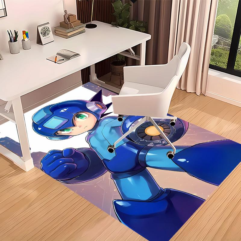 Cartoon Rockman Game Megaman Printed Absorbent Washable Carpet, Non-Slip Bathroom Mats, Kitchen Rugs, Yoga Mat,Living Room Entrance, Camping Picnic Ru