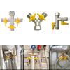 Gas Valve Connector Valve For Inlet Hose Multifunctional 3-way Adapter Distributor Double Switch Ball High Quality
