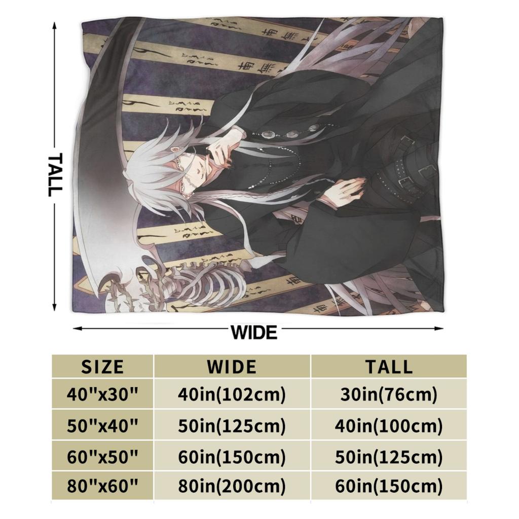 Blackbutlers Fleece Throw Blankets Anime Under Taker Blankets for Home Couch Lightweight Bedspread