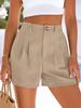 Damen Reißverschlusstasche Falten Casual Shorts 2026