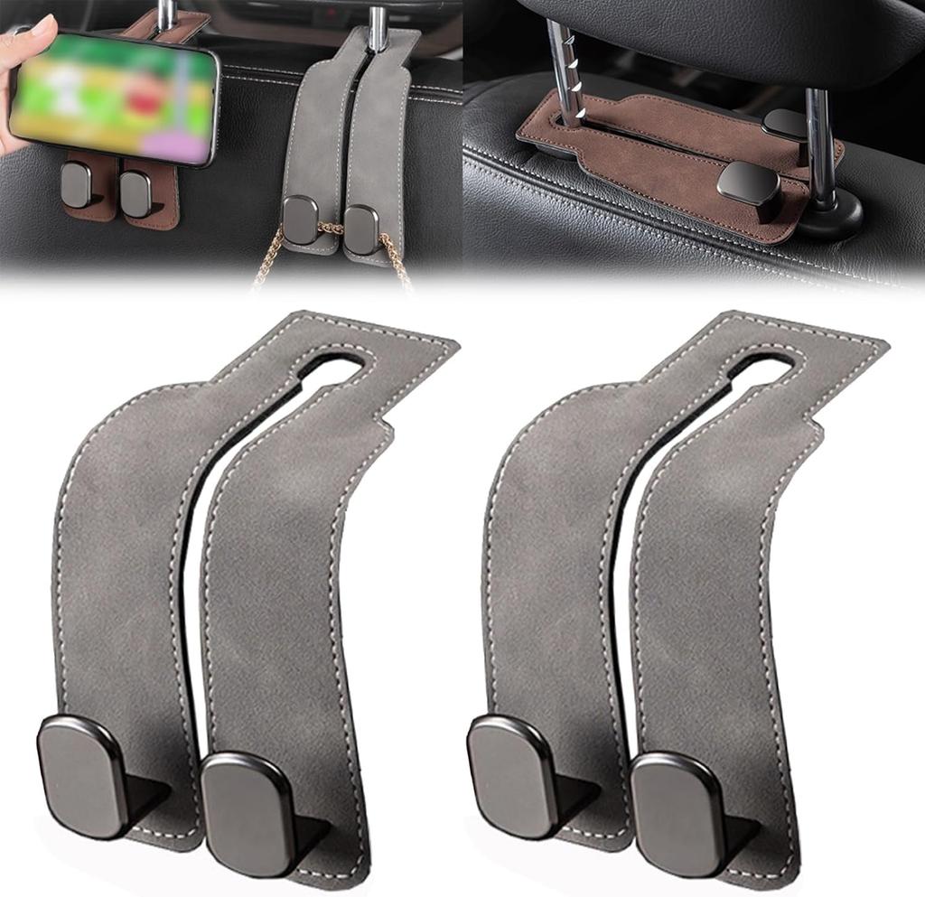 Car Hooks, Seat Back Storage Hooks, 2 In 1 Double Folding Seat Hook for