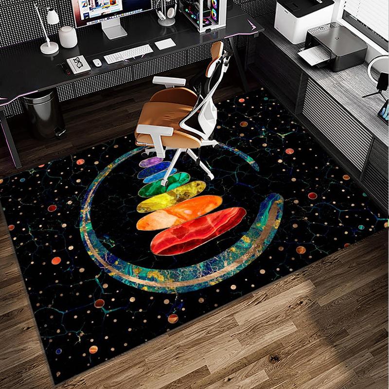 Chakra Balance Meditation Office Rug Chair Mat, Entryway Carpet, Suitable for Front Door, Bedroom, Living Room, Desk, Holiday Gift