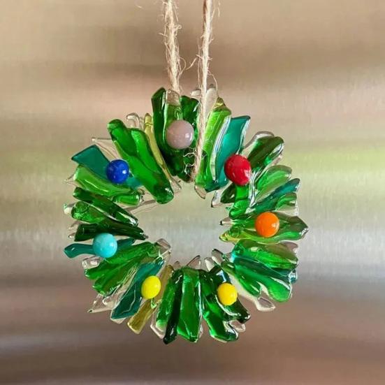 Crystal Christmas Tree Ornaments Clear Wreath/Tree Christmas Hanging Ornament for Holiday Indoor Outdoor Home Decor