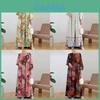 Vestido Maxi Boho Étnico com Mistura de Poliéster Para Festas e Uso Casual
