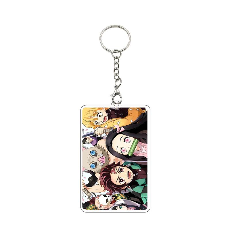 Fashion Anime Acrylic Keychain Accessories Tomioka Giyuu Kanroji Mitsuri Nezuko Cartoon Car Charm Pendant Gifts Toys Wholesale